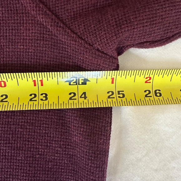LL Bean Mens Traditional Long Sleeve Henley — Maroon - Picture 4 of 5
